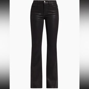 FRAME Le High Flare Pants Black Coated Denim Jeans Women's Size 27